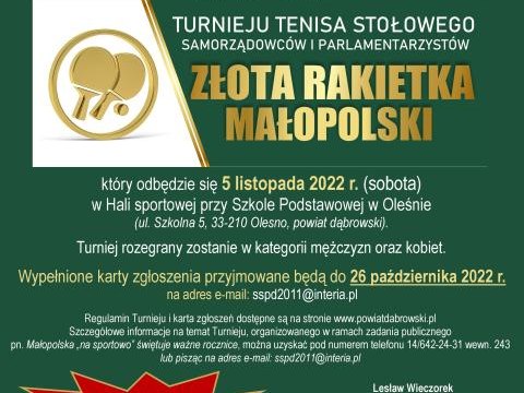 II edycja Turnieju Tenisa Stołowego Samorządowców i Parlamentarzystów