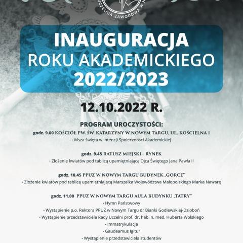Inauguracja Roku Akademickiego 2022/2023 w Podhalańskiej Państwowej Uczelni Zawodowej w Nowym Targu.