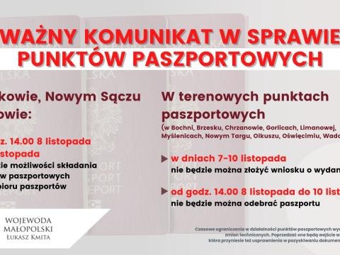 Komunikat w sprawie punktów paszportowych.