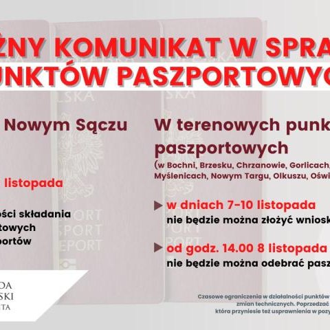Komunikat w sprawie punktów paszportowych.