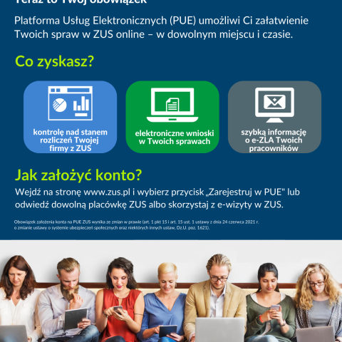Profil na Platformie Usług Elektronicznych (PUE)  ZUS.