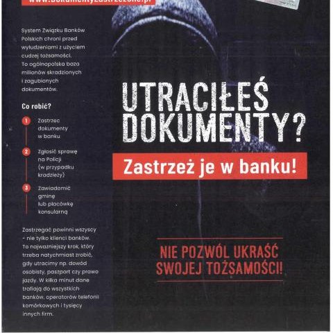 Utraciłeś dokumenty? Zastrzeż je w banku