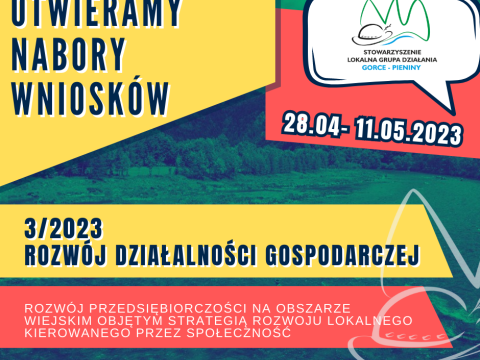 Rozwijanie działalności gospodarczej – Nabór ogłoszony przez Stowarzyszenie Lokalna Grupa Działania „Gorce-Pieniny”