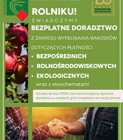 Bezpłatna pomoc dla rolników świadczona przez doradców MODR.
