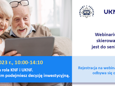 Webinaria dla seniorów organizowane w ramach projektu edukacyjnego Centrum Edukacji dla Uczestników Rynku