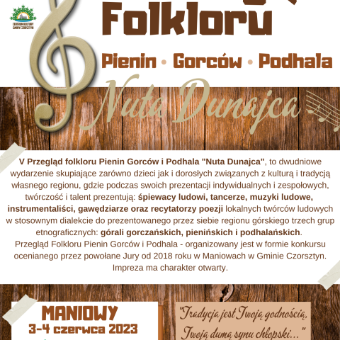 Trwają  zapisy na V Przegląd Folkloru Pienin - Gorców - Podhala!