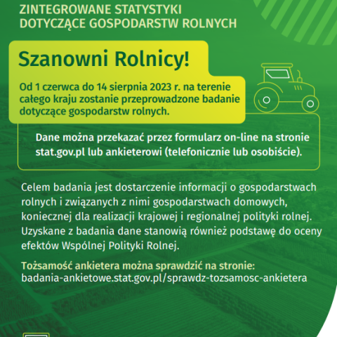 Zintegrowane statystyki gospodarstw rolnych