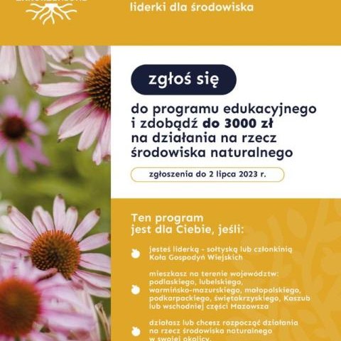 PROGRAM ZAKORZENIONE – liderki dla środowiska. Trwa nabór do projektu dla kobiet z województwa małopolskiego działających na rzecz przyrody.