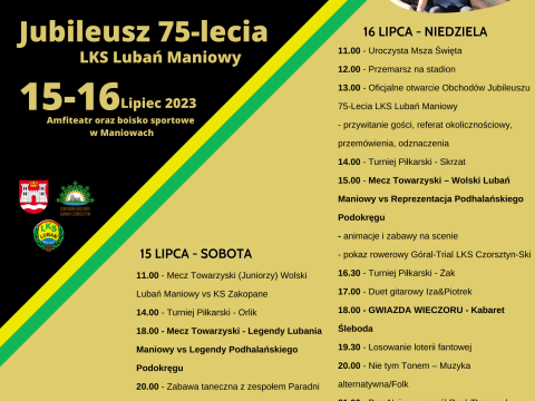 Jubileusz 75-lecia LKS Lubań Maniowy