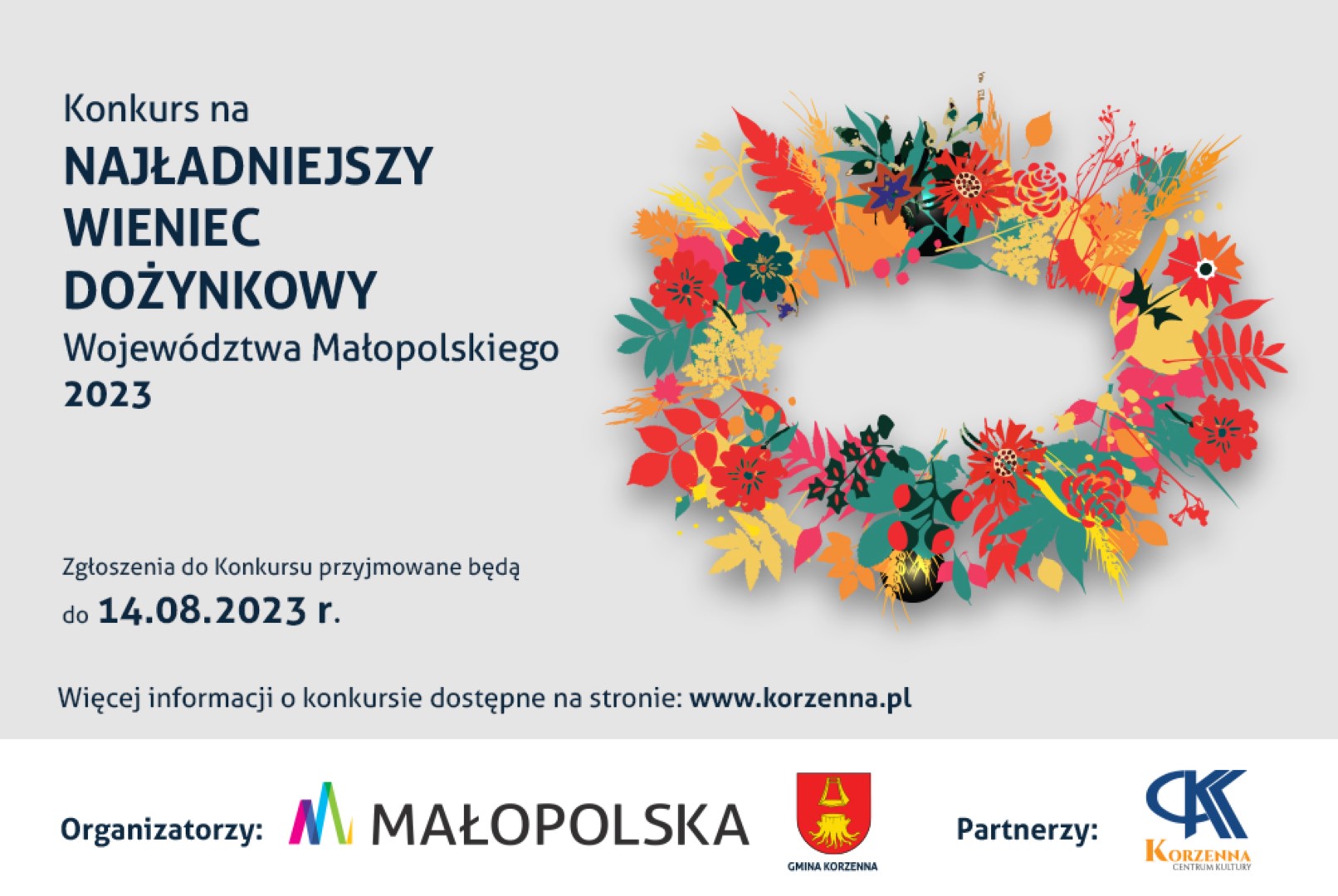 Konkurs na najładniejszy Wieniec Dożynkowy Województwa Małopolskiego ogłoszony