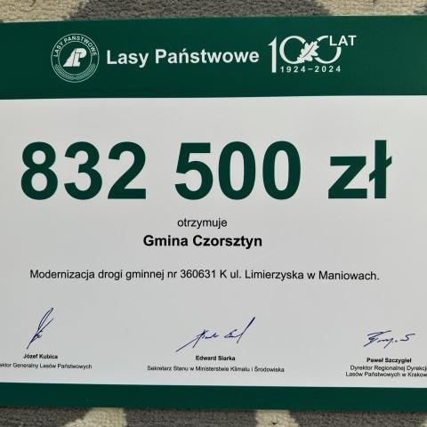 Uroczyste wręczenie czeków w ramach Funduszu Leśnego