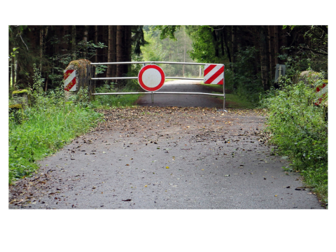 Informacja o zamknięciu drogi w miejscowości Mizerna