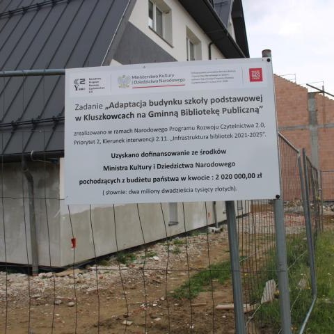 Nowoczesna biblioteka w Kluszkowcach coraz bliżej