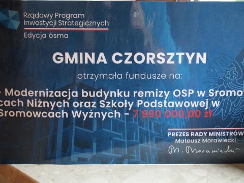 Gmina Czorsztyn otrzymała kolejną dotację