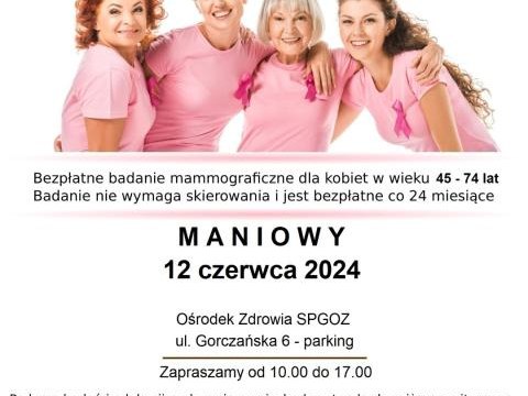 Bezpłatne badania mammograficzne dla kobiet
