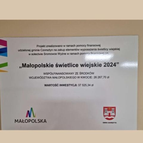 Świetlica w Sromowcach Wyżnych doposażona w nowe sprzęty