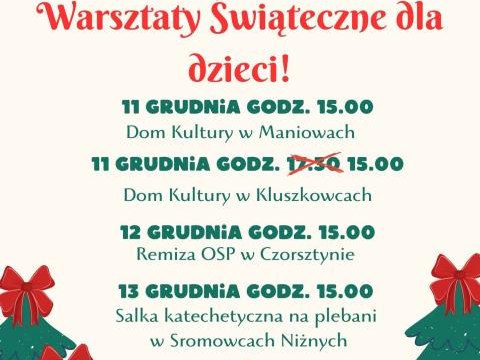 Warsztaty Świąteczne dla Dzieci! 