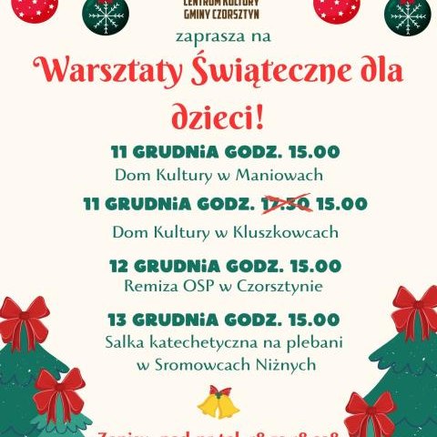 Warsztaty Świąteczne dla Dzieci! 