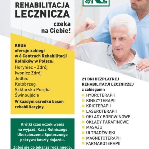 Rehabilitacja lecznicza – informacja dla rolników