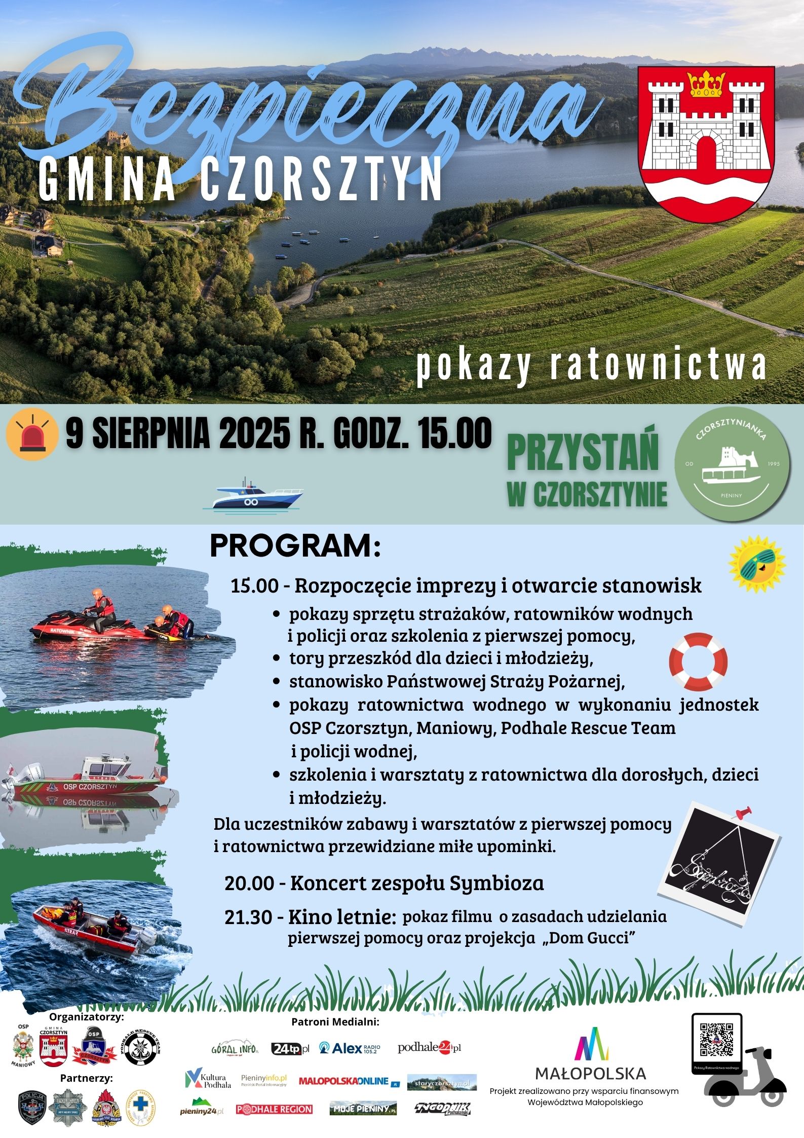 „Bezpieczna Gmina Czorsztyn – pokazy ratownictwa” już 9 sierpnia!