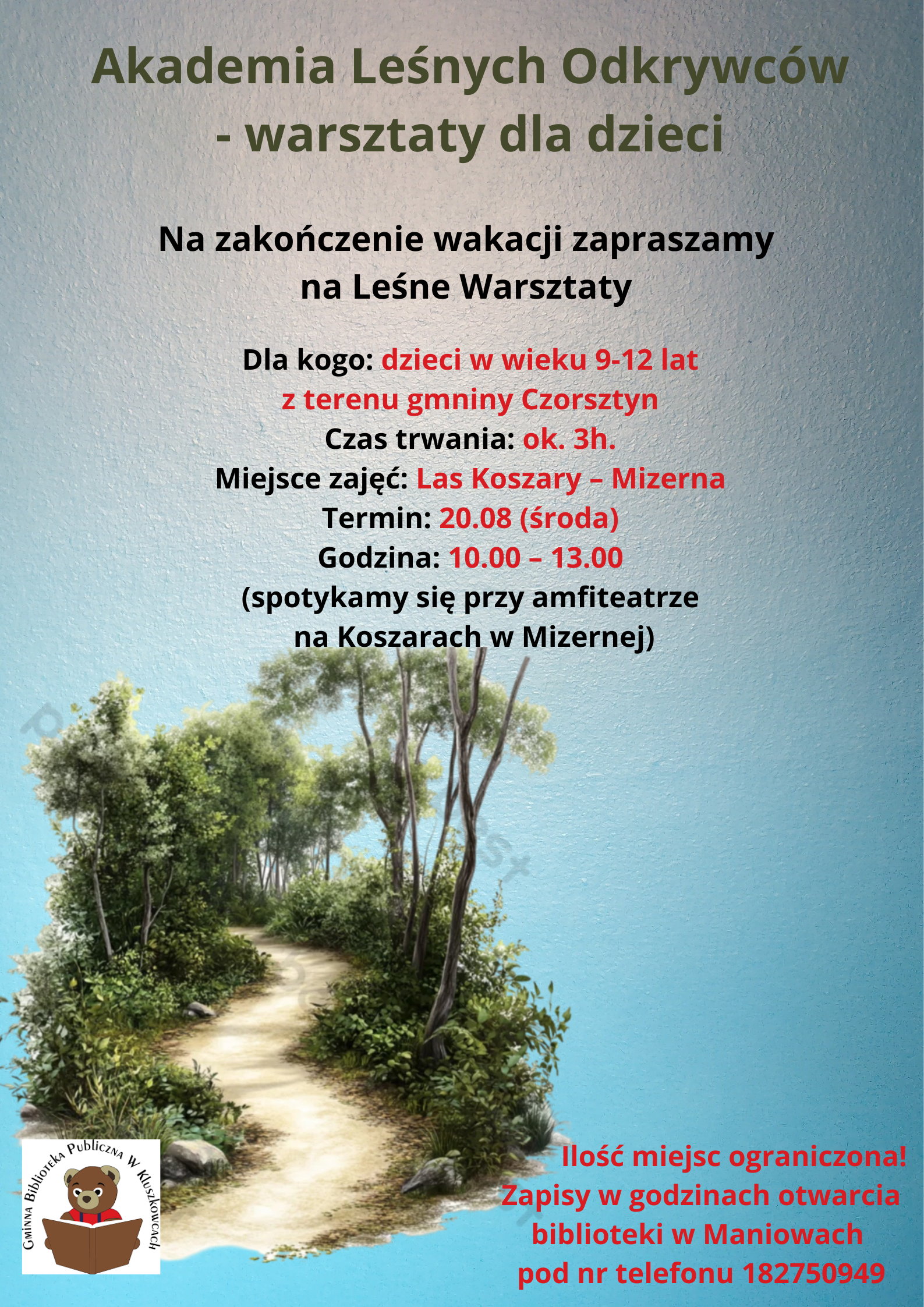 Gminna Biblioteka Publiczna w Kluszkowcach zaprasza na warsztaty!