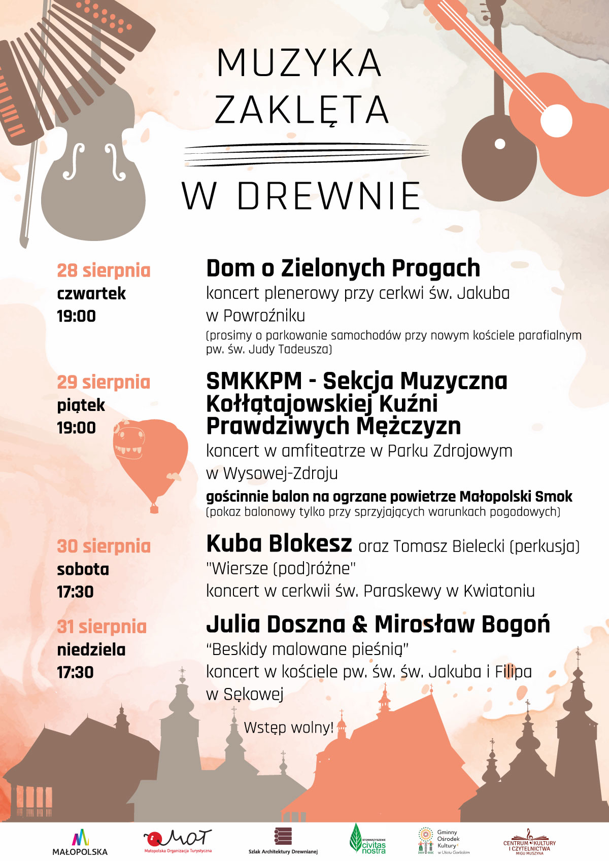 Festiwal „Muzyka Zaklęta w Drewnie” 2025 – cztery koncerty w wyjątkowych miejscach na mapie Małopolski