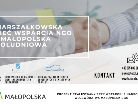 Zapraszamy do udziału w projekcie Marszałkowska Sieć Wsparcia NGO – Małopolska Południowa