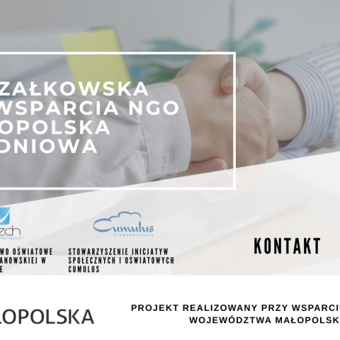 Zapraszamy do udziału w projekcie Marszałkowska Sieć Wsparcia NGO – Małopolska Południowa
