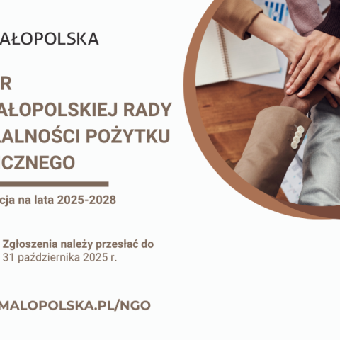 Wybory do Małopolskiej Rady Działalności Pożytku Publicznego