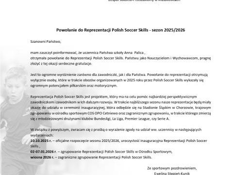 Anna Palica z Kluszkowiec w Reprezentacji Polish Soccer Skills!