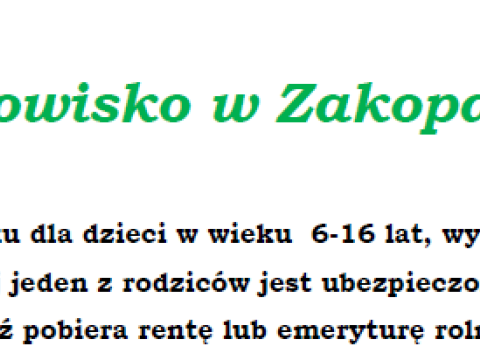 Zimowisko w Zakopanem 2026 – dofinansowane z KRUS