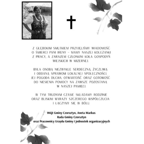 Z wyrazami głębokiego współczucia