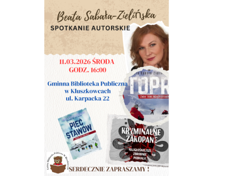 Spotkanie autorskie w GBP w Kluszkowcach!