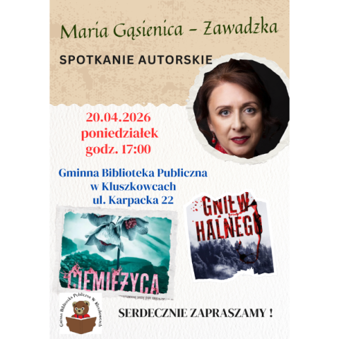 Spotkanie autorskie z Marią Gąsienicą-Zawadzką