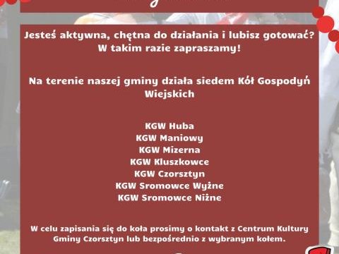 Zapisy do Kół Gospodyń Wiejskich z terenu Gminy Czorsztyn