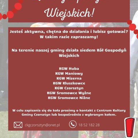 Zapisy do Kół Gospodyń Wiejskich z terenu Gminy Czorsztyn
