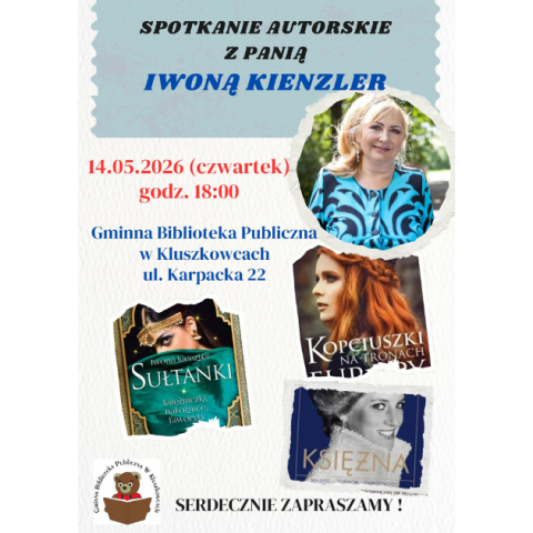 Spotkanie autorskie z Iwoną Kienzler w Kluszkowcach