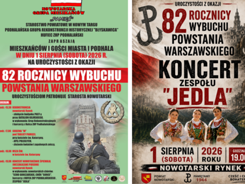 82. rocznica wybuchu Powstania Warszawskiego – uroczystości i koncert w Nowym Targu