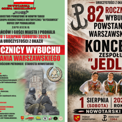 82. rocznica wybuchu Powstania Warszawskiego – uroczystości i koncert w Nowym Targu