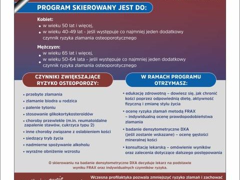 Uniwersytecki Szpital Ortopedyczno-Rehabilitacyjny w Zakopanem zaprasza do udziału w bezpłatnym Programie Profilaktyki Osteoporozy