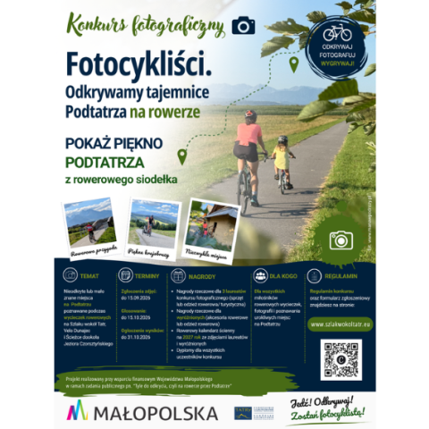 Konkurs fotograficzny „Fotocykliści. Poznajemy tajemnice Podtatrza na rowerze”