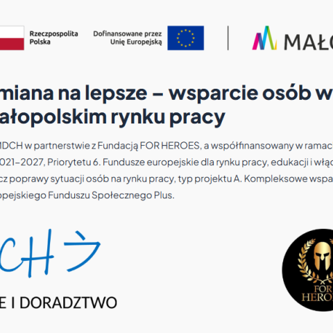„Zmiana na lepsze – wsparcie osób w trudnej sytuacji na małopolskim rynku pracy”