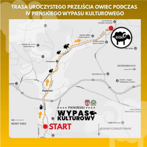 IV Pieniński Wypas Kulturowy – trasa przemarszu owiec