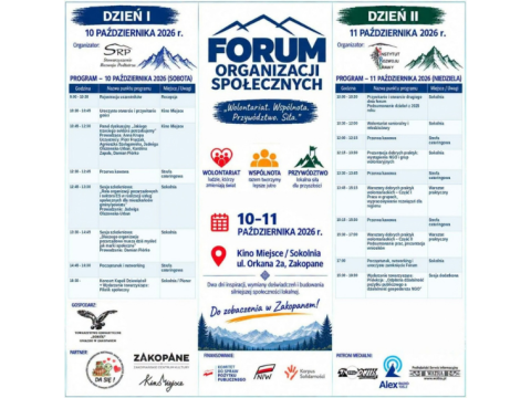Forum Organizacji Społecznych w Zakopanem – 10–11 października 2026 r.