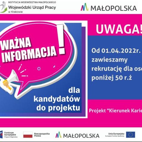"Kierunek Kariera" - ważna informacja dla zainteresowanych