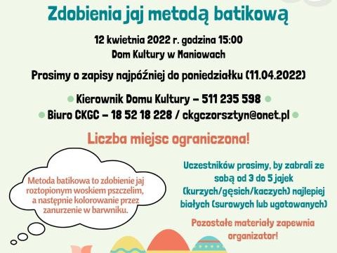 Warsztaty zdobienia jaj metodą batikową