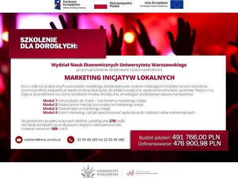 Uniwersytet Warszawski zaprasza na e-kursy - Marketing inicjatyw lokalnych