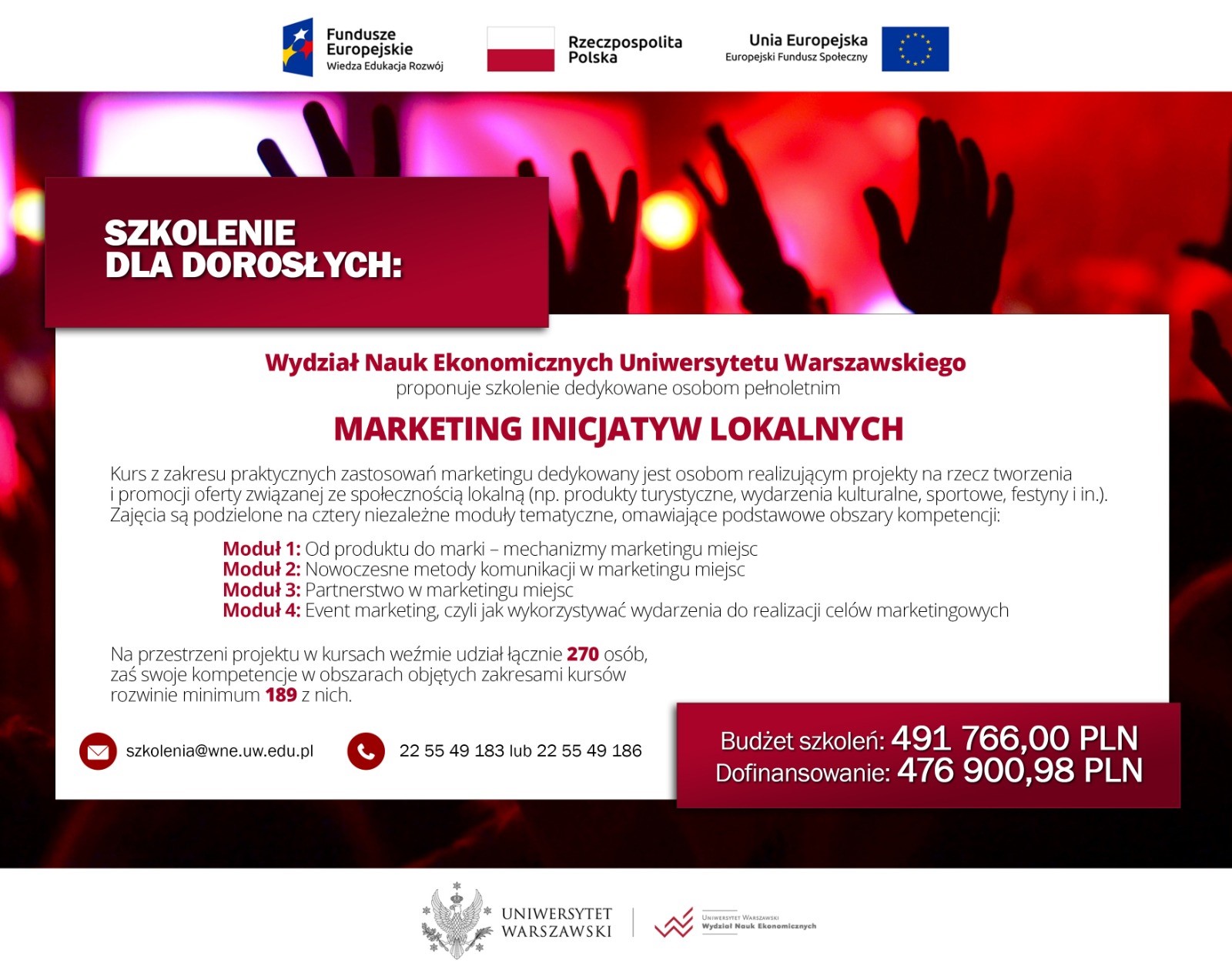 Uniwersytet Warszawski zaprasza na e-kursy - Marketing inicjatyw lokalnych