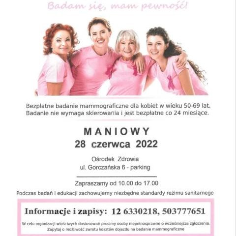 Centrum Medyczne MASZACHABA zaprasza na bezpłatną mammografię