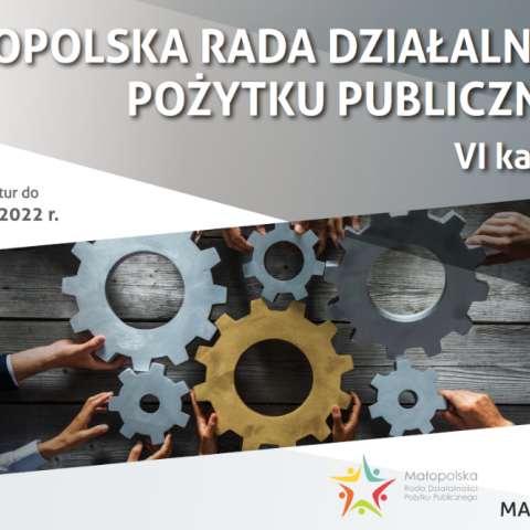 Małopolska Rada Działalności Pożytku Publicznego VI kadencji - nabór trwa do 22 czerwca